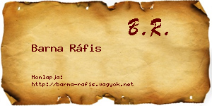 Barna Ráfis névjegykártya